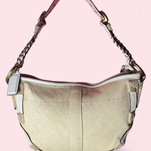 Vintage 2005 Coach Angora Straw Hobo shoulder bag